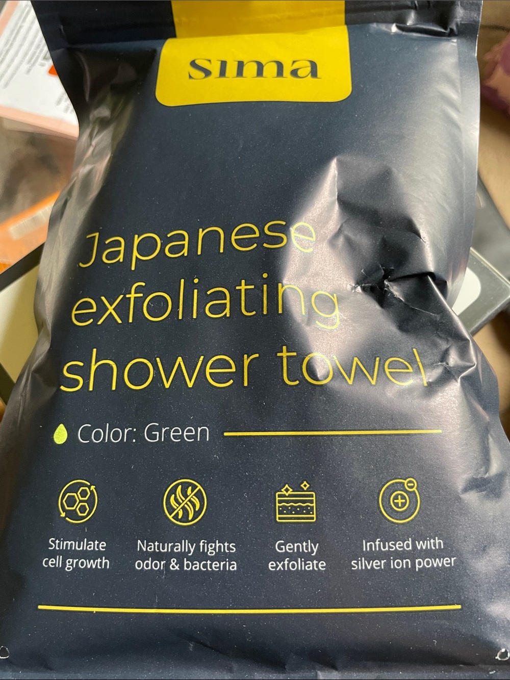 Sima Japanese exfoliating shower towel
